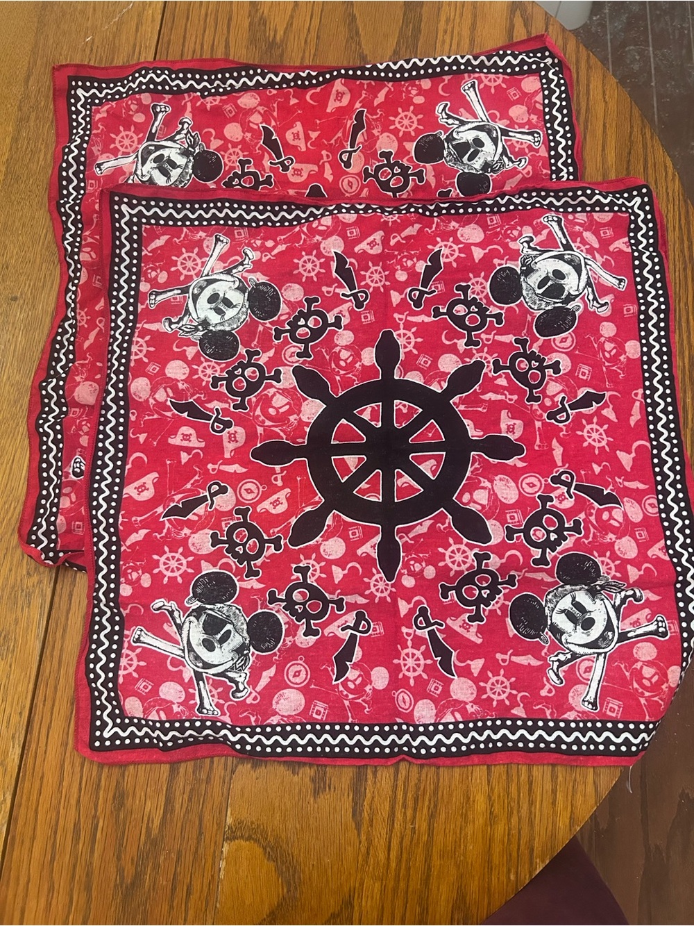 Set of 2 - Disney Cruise Line Pirate Night bandana Red Pirate Bandana